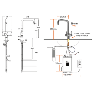 Insinkerator Kitchen Tap Insinkerator Uso MultiTap System | Brushed Steel