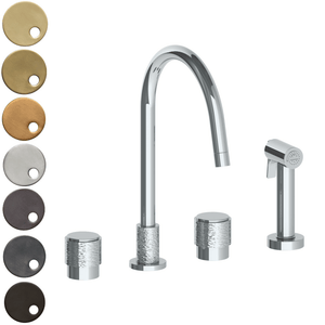 The Watermark Collection Kitchen Taps Polished Chrome The Watermark Collection Sense 3 Hole Kitchen Set with Seperate Pull Out Rinse Spray | Dial Handle