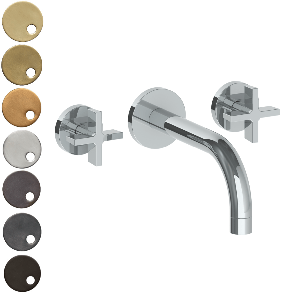 The Watermark Collection Bath Taps Polished Chrome The Watermark Collection London Wall Mounted 3 Hole Bath Set | Cross Handle