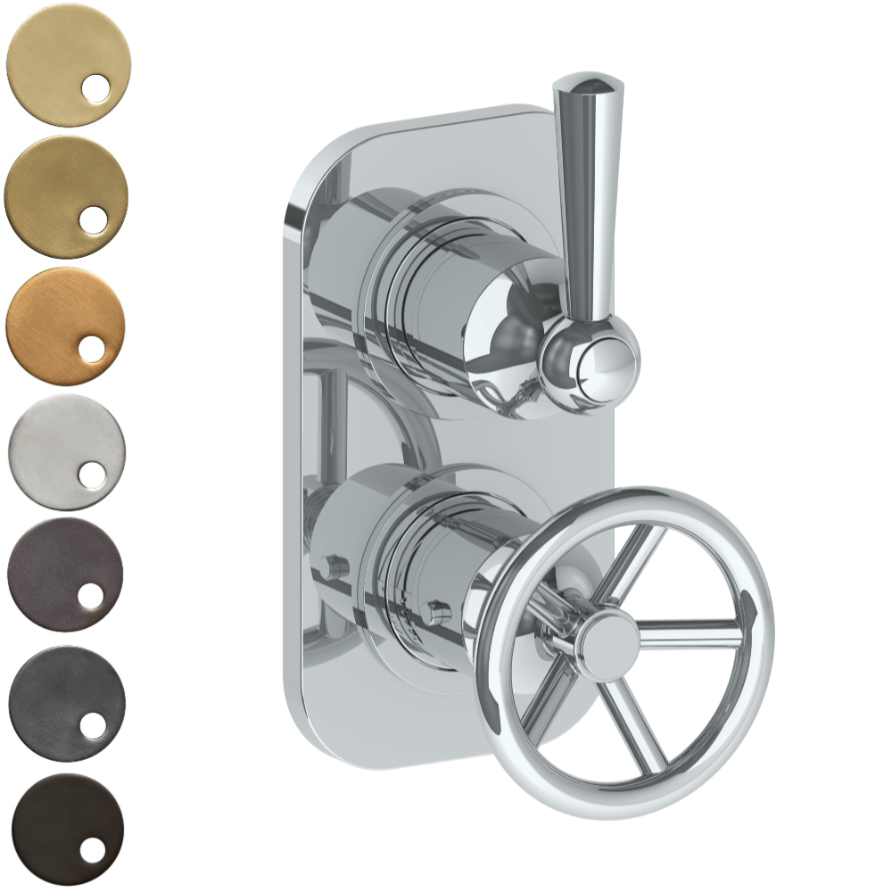The Watermark Collection Wall Mixers The Watermark Collection Brooklyn Mini Thermostatic Shower Mixer with Diverter