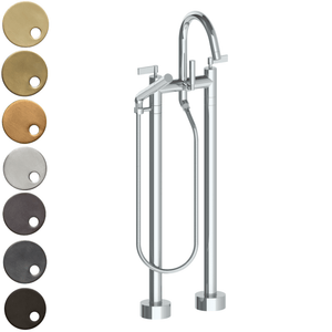 The Watermark Collection Freestanding Bath Fillers Polished Chrome The Watermark Collection London Freestanding Bath Set with Slimline Hand Shower | Lever Handle