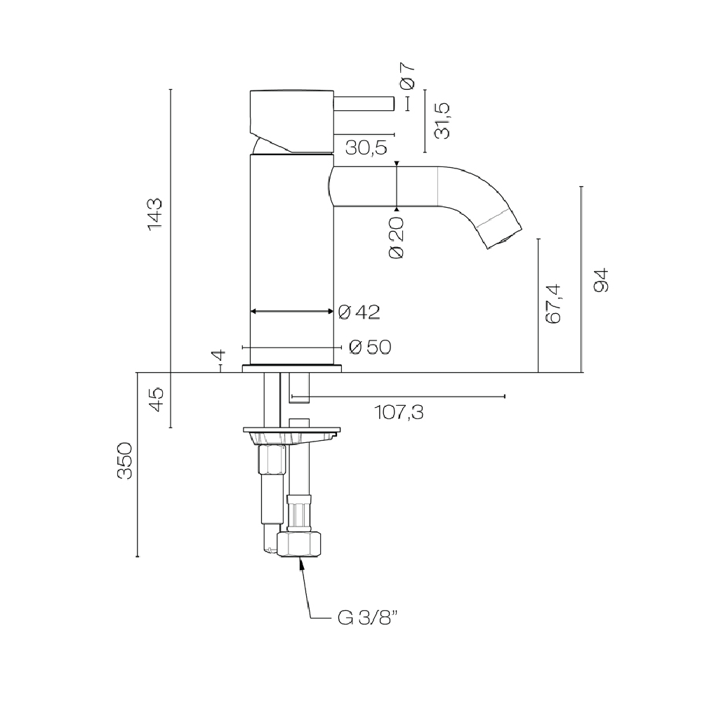 Plumbline Basin Taps Buddy X Basin Mixer