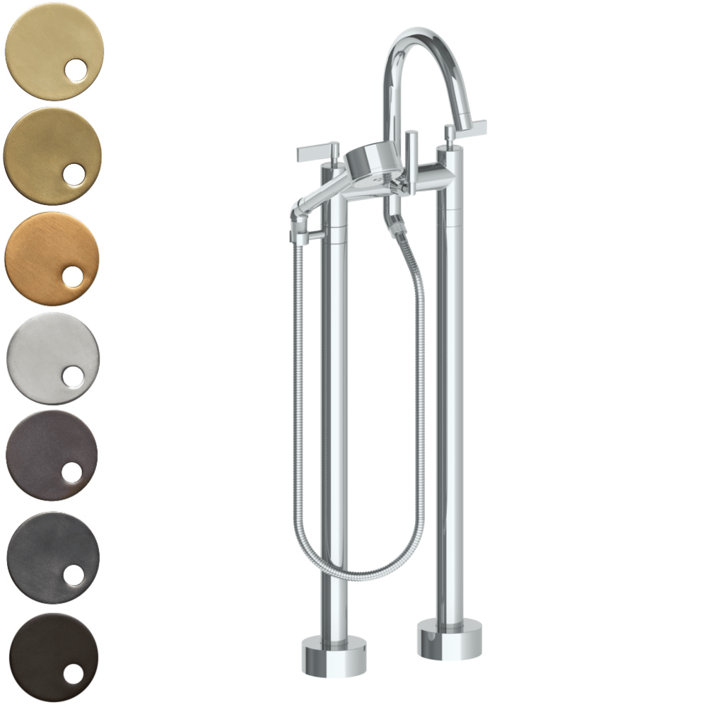 The Watermark Collection Freestanding Bath Fillers Polished Chrome The Watermark Collection London Freestanding Bath Set with Volume Hand Shower | Lever Handle