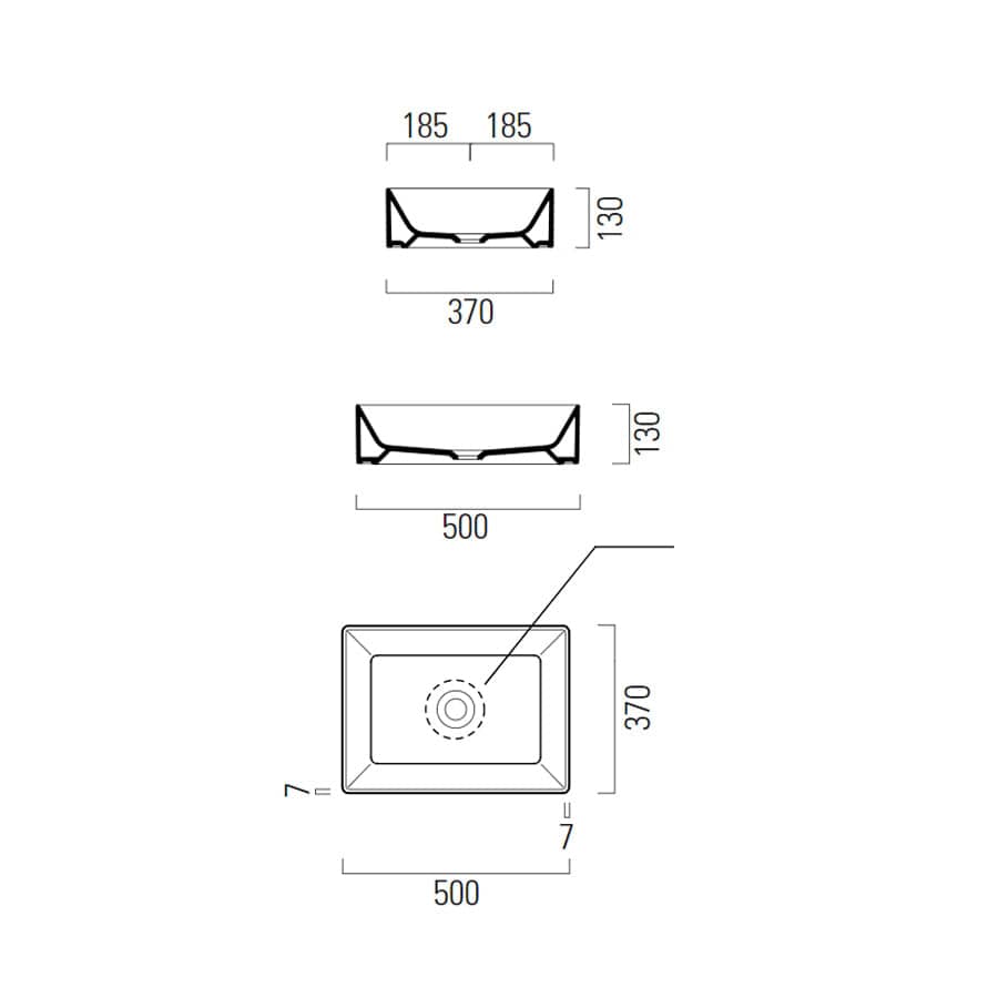 Plumbline Basins Catalano Kube 50 Rectangle Vessel Basin | Matte White