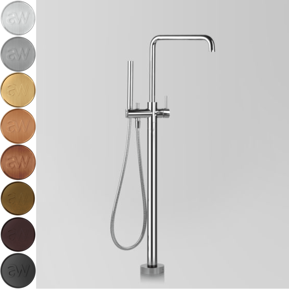 Astra Walker Freestanding Bath Fillers Astra Walker Icon Floor Mounted Bath Mixer with Single Function Hand Shower