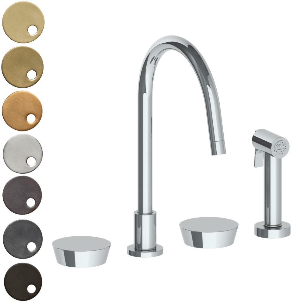 The Watermark Collection Kitchen Taps The Watermark Collection Zen 3 Hole Kitchen Set with Seperate Pull Out Rinse Spray