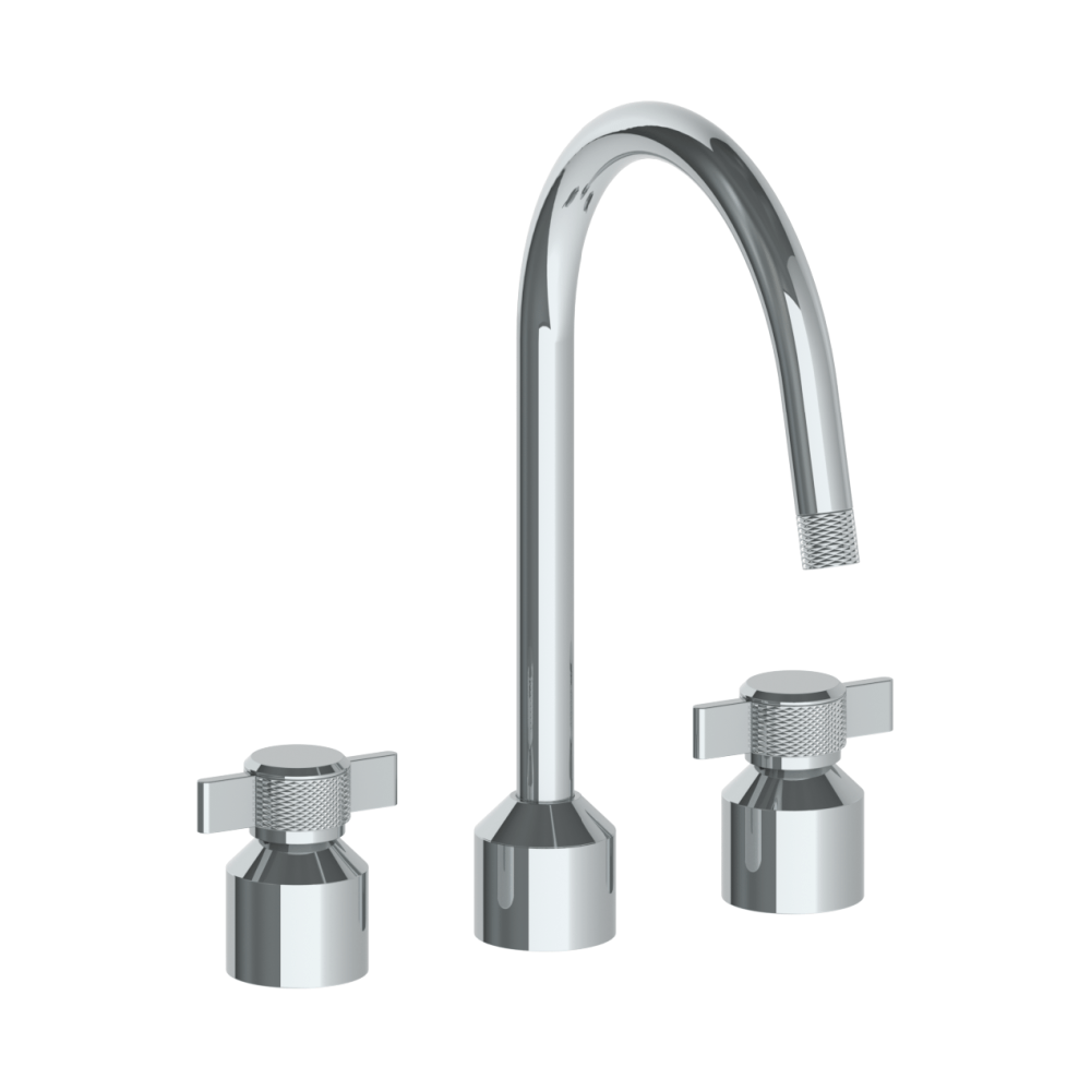 The Watermark Collection Kitchen Taps Polished Chrome The Watermark Collection Urbane 3 Hole Kitchen Set with Swan Spout | Cooper Handle