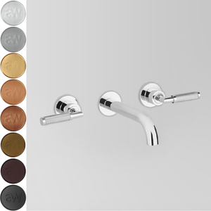 Astra Walker Basin Taps Astra Walker Knurled Icon + Lever Wall Set with 250mm Spout