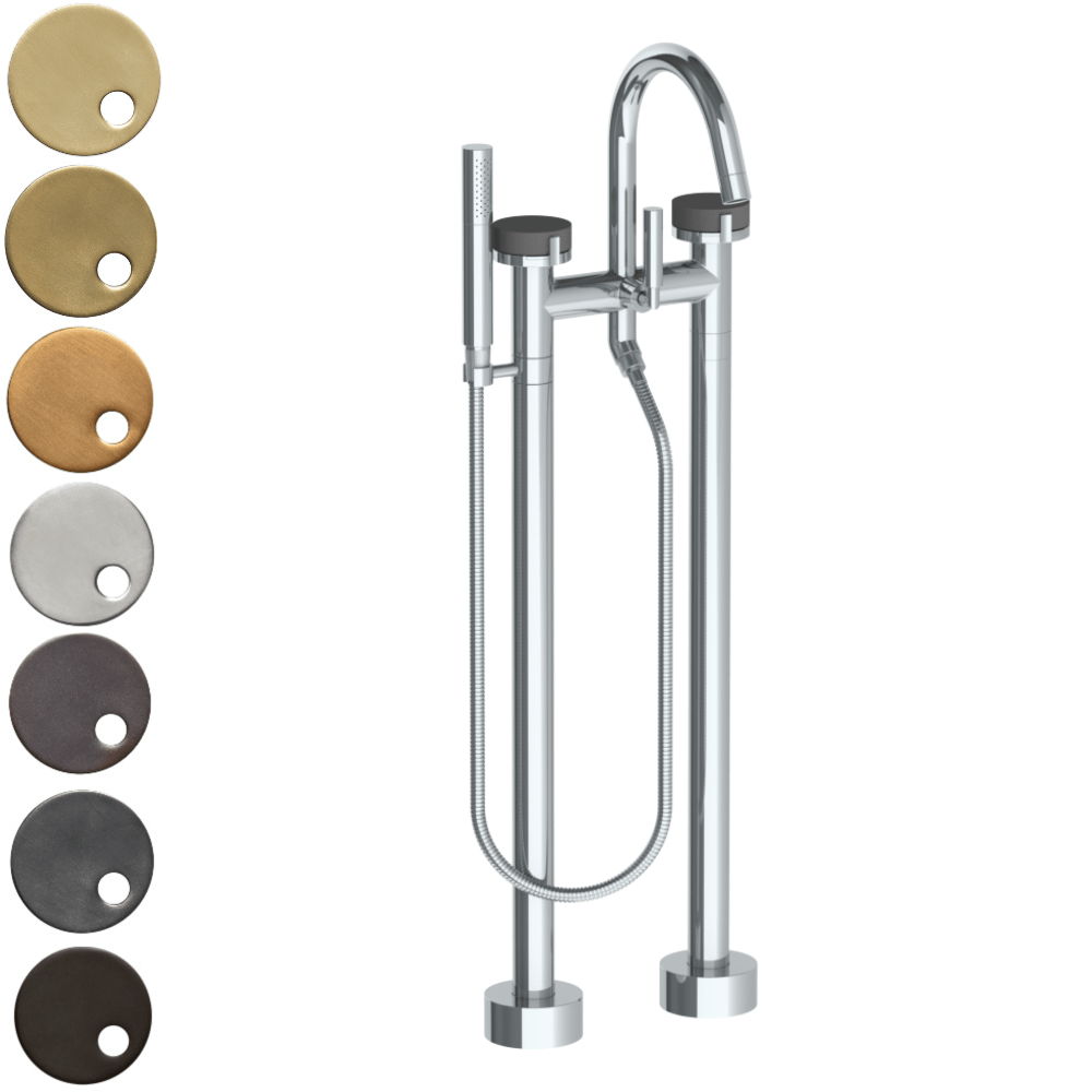 The Watermark Collection Freestanding Bath Fillers The Watermark Collection Elements Freestanding Bath Set with Slimline Hand Shower | Scallop Insert