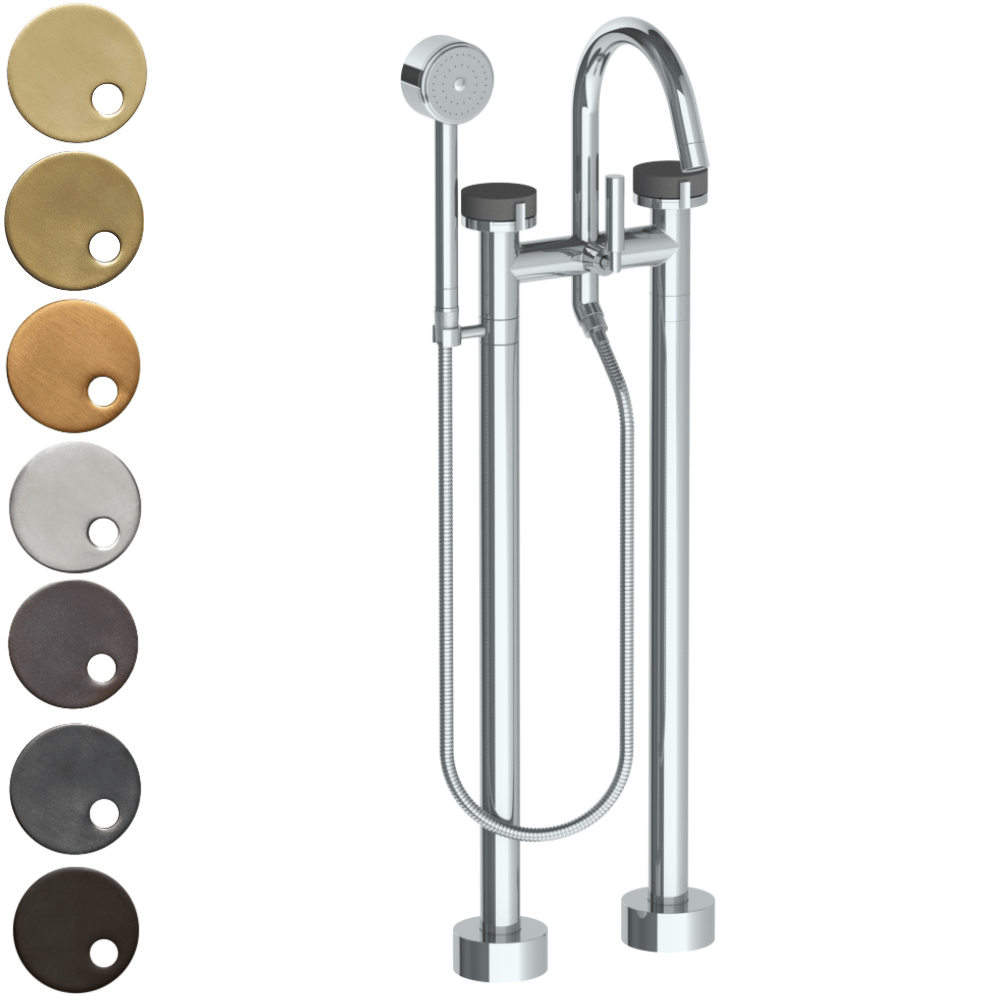 The Watermark Collection Freestanding Bath Fillers The Watermark Collection Elements Freestanding Bath Set with Volume Hand Shower | Scallop Insert