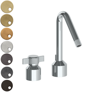 The Watermark Collection Basin Taps Polished Chrome The Watermark Collection Urbane 2 Hole Basin Set with Angled Spout | Cooper Handle