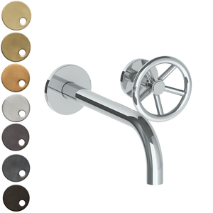 The Watermark Collection Basin Taps Polished Chrome The Watermark Collection Brooklyn Wall Mounted 2 Hole Basin Set with 217mm Spout