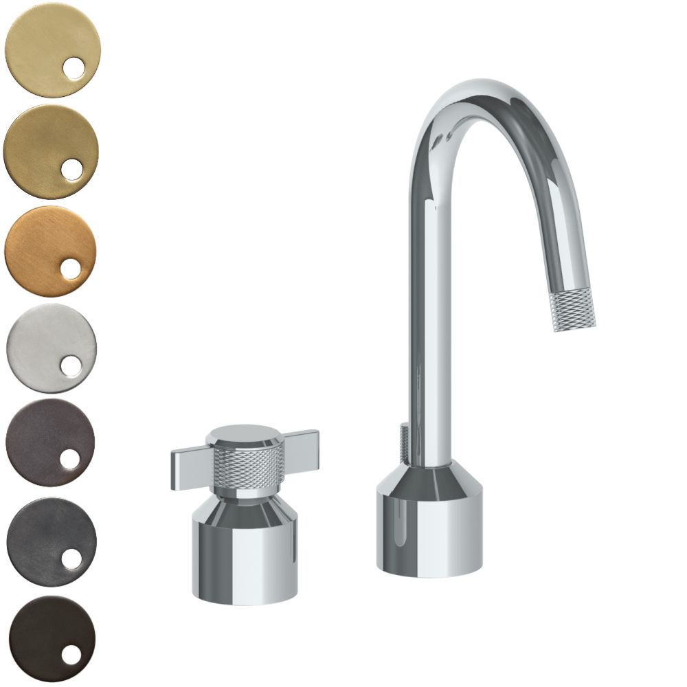 The Watermark Collection Basin Taps Polished Chrome The Watermark Collection Urbane 2 Hole Basin Set with Swan Spout | Cooper Handle