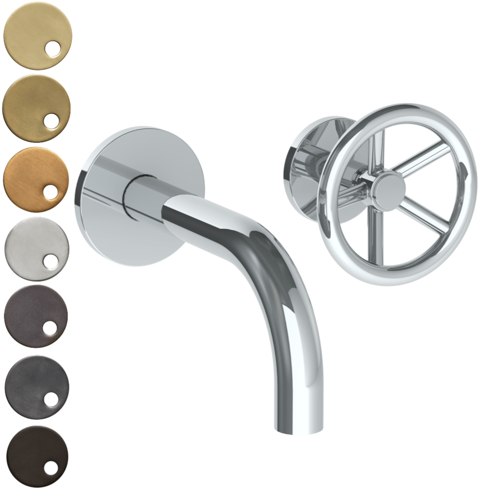 The Watermark Collection Basin Taps Polished Chrome The Watermark Collection Brooklyn Wall Mounted 2 Hole Basin Set with 142mm Spout