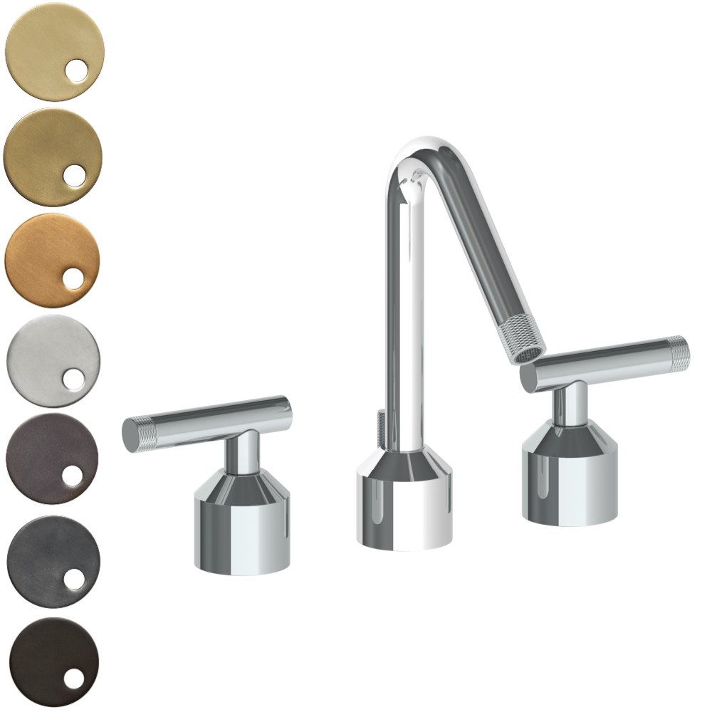 The Watermark Collection Basin Taps Polished Chrome The Watermark Collection Urbane 3 Hole Basin Set with Angled Spout | Astor Handle
