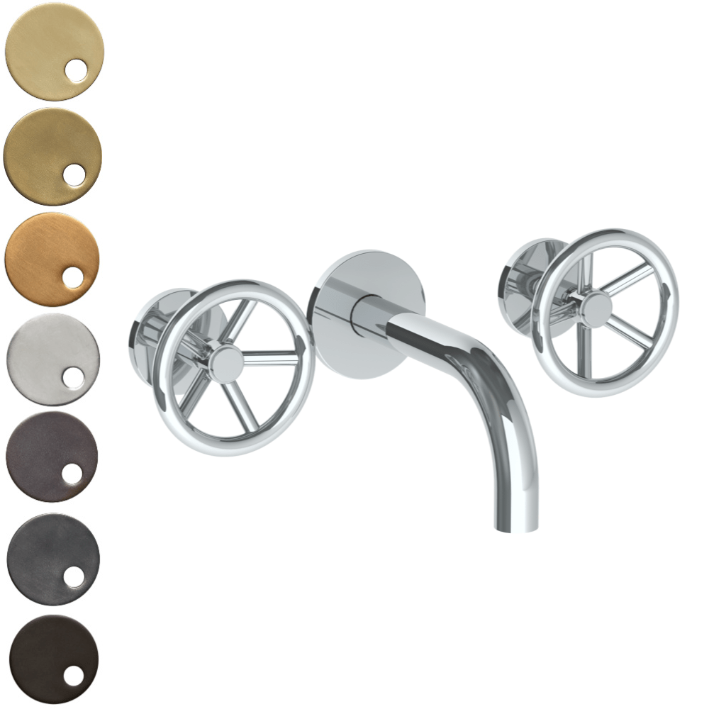 The Watermark Collection Basin Taps Polished Chrome The Watermark Collection Brooklyn Wall Mounted 3 Hole Basin Set with 142mm Spout