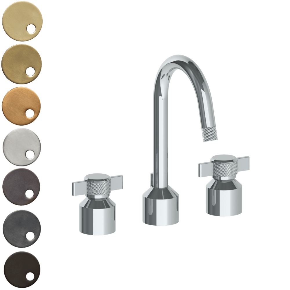 The Watermark Collection Basin Taps Polished Chrome The Watermark Collection Urbane 3 Hole Basin Set with Swan Spout | Cooper Handle