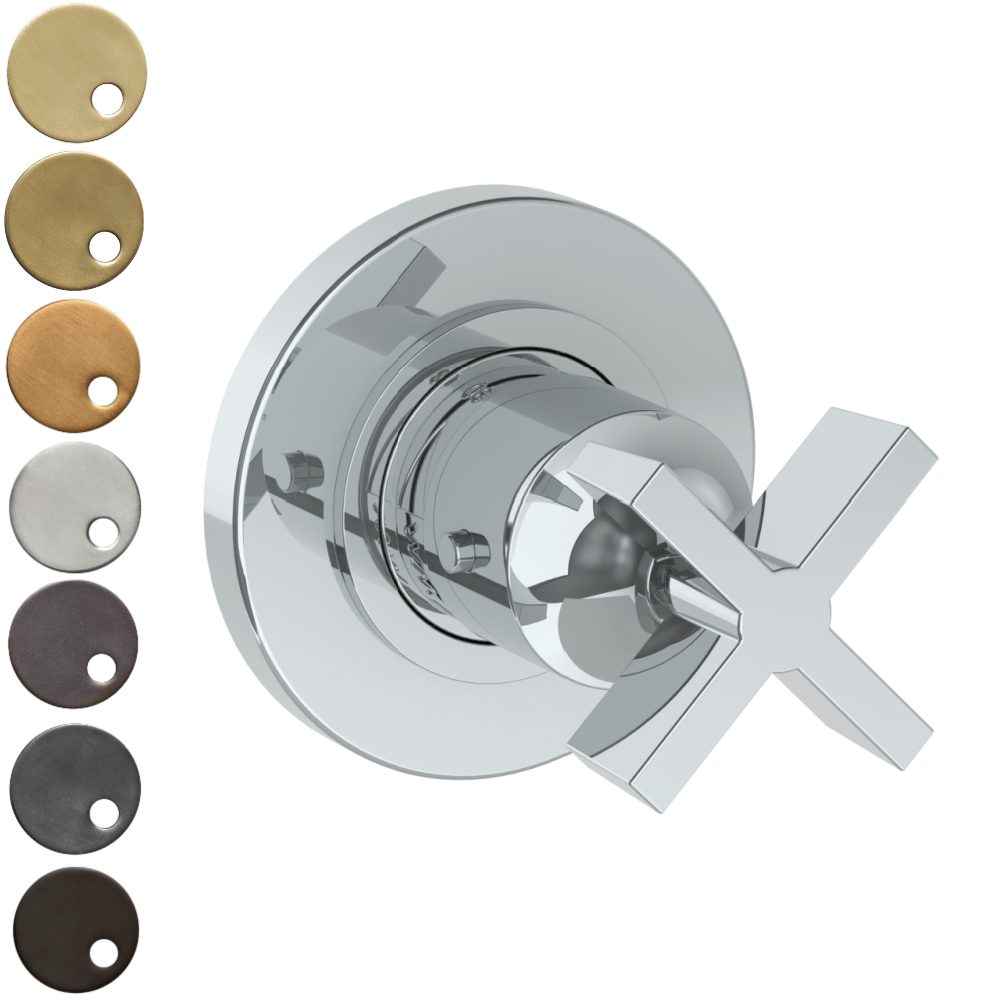 The Watermark Collection Mixer Polished Chrome The Watermark Collection London Mini Thermostatic Shower Mixer | Cross Handle