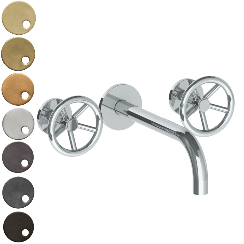 The Watermark Collection Basin Taps Polished Chrome The Watermark Collection Brooklyn Wall Mounted 3 Hole Basin Set with 217mm Spout