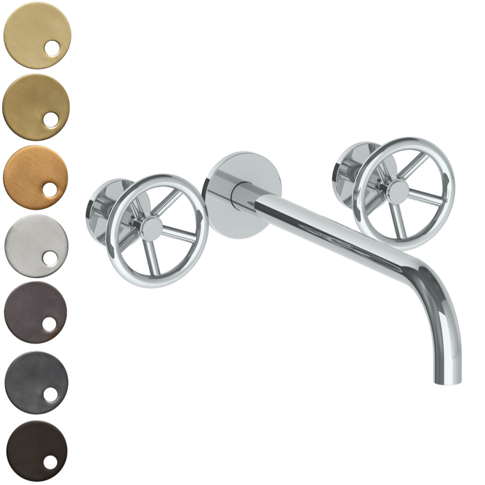 The Watermark Collection Basin Taps Polished Chrome The Watermark Collection Brooklyn Wall Mounted 3 Hole Basin Set with 296mm Spout