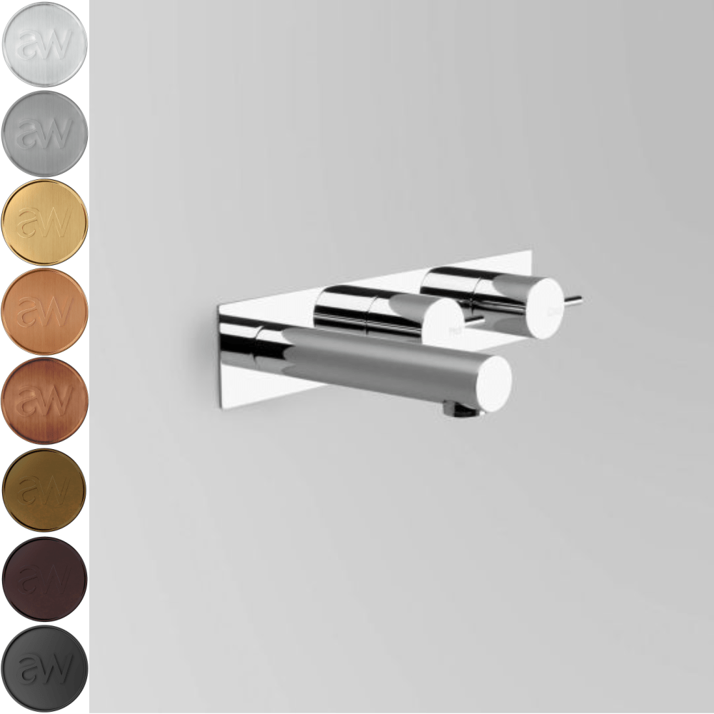 Astra Walker Basin Taps Astra Walker Icon Wall Set on Backplate Offset with 165mm Straight Spout