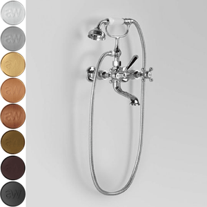 Astra Walker Bath Taps Astra Walker Classic Wall Mounted Bath Mixer with Single Function Hand Shower