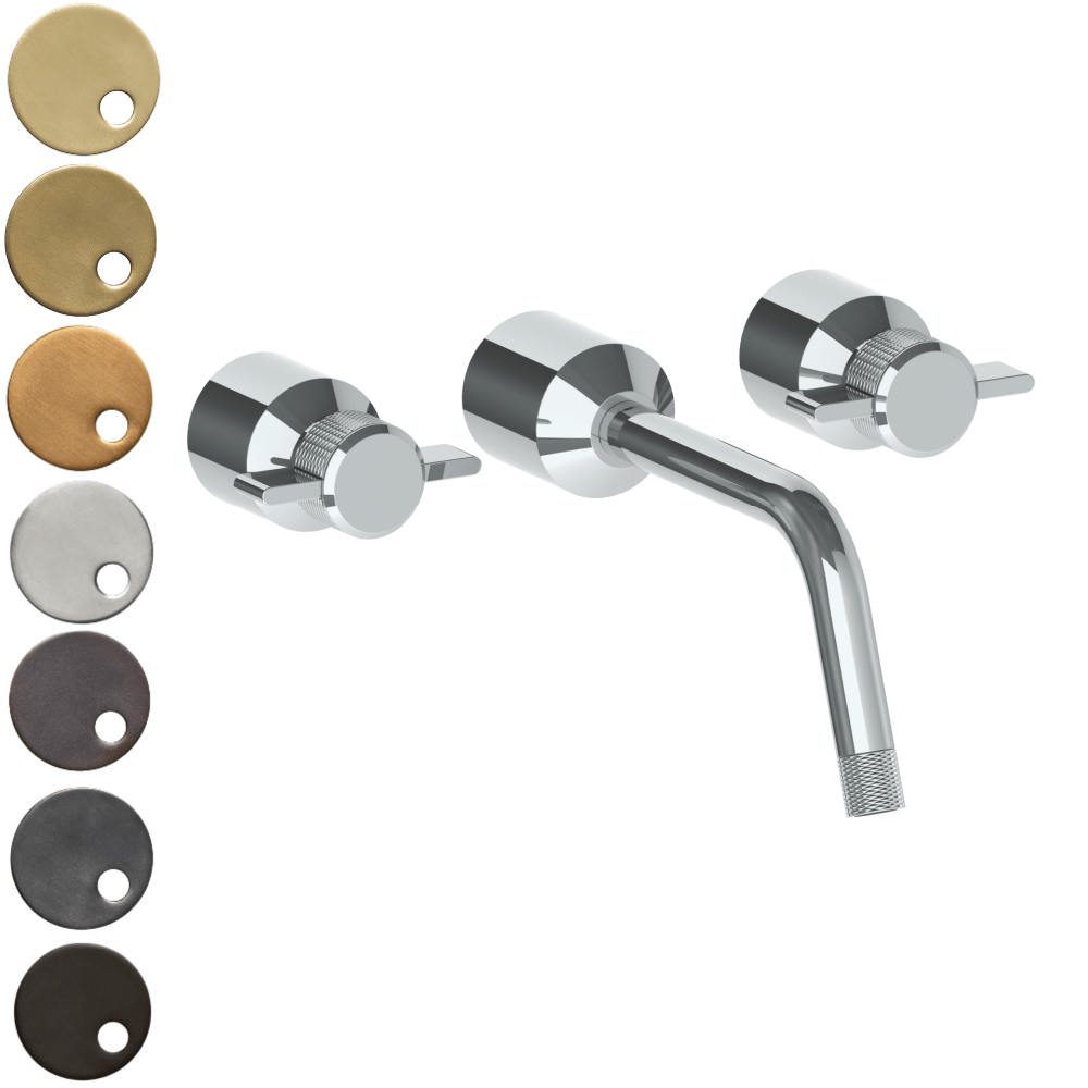 The Watermark Collection Basin Taps Polished Chrome The Watermark Collection Urbane Wall Mounted 3 Hole Basin Set | Cooper Handle