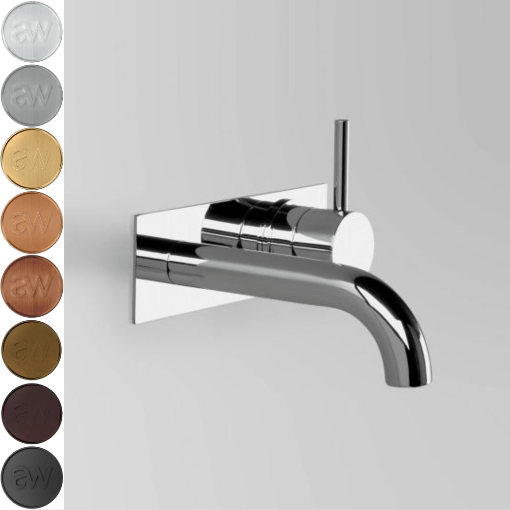 Astra Walker Combination Spouts and Mixers Astra Walker Icon Wall Mixer Set on Backplate with 200mm Curved Spout