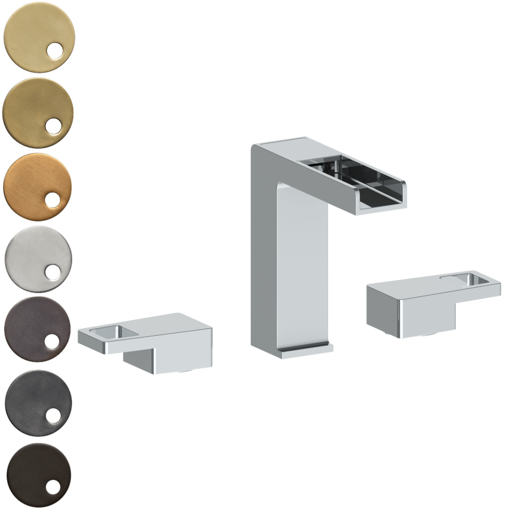 The Watermark Collection Basin Taps Polished Chrome The Watermark Collection Edge 3 Hole Basin Set with Waterfall Spout