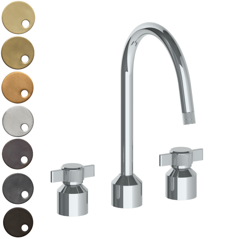 The Watermark Collection Kitchen Taps Polished Chrome The Watermark Collection Urbane 3 Hole Kitchen Set with Swan Spout | Cooper Handle