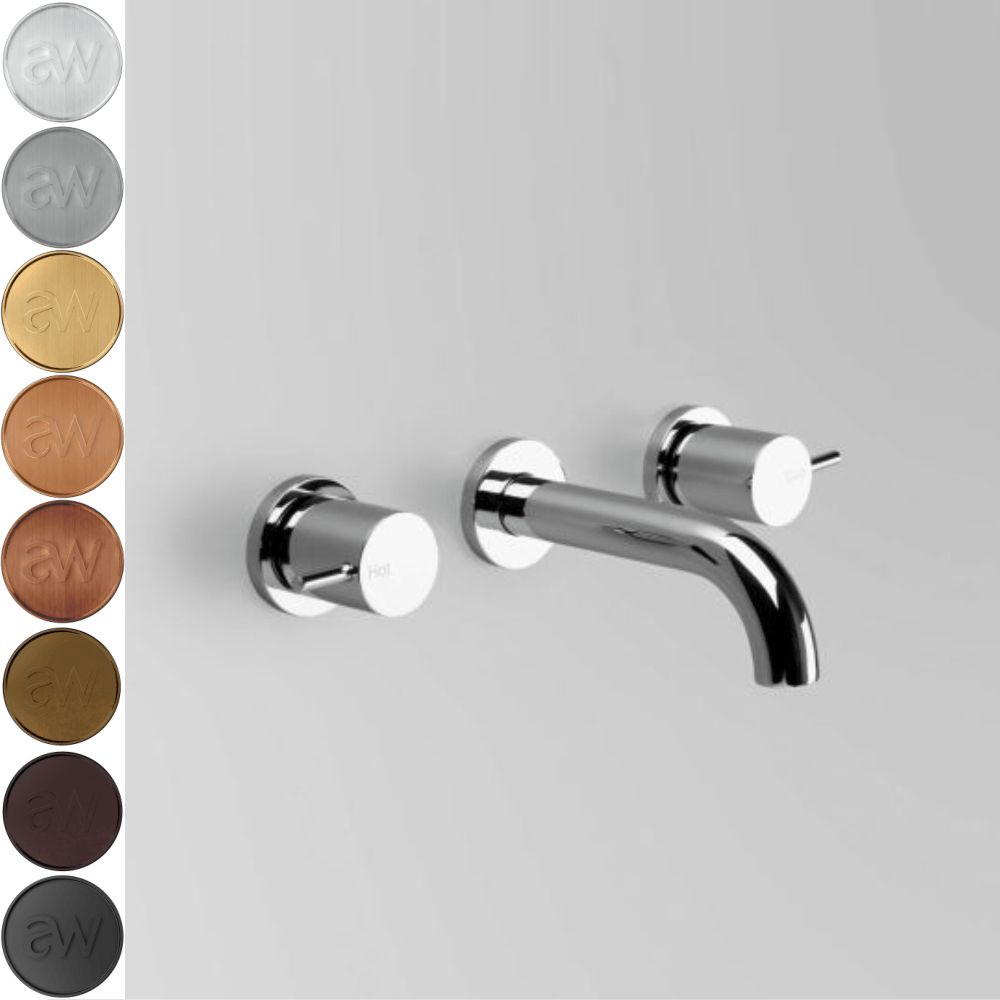 Astra Walker Basin Taps Astra Walker Icon Wall Set with 200mm Curved Spout