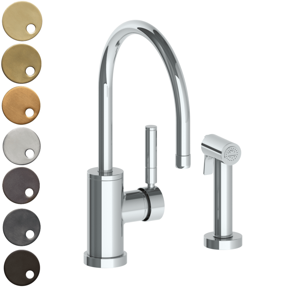 The Watermark Collection Kitchen Tap Polished Chrome The Watermark Collection Loft Monoblock Kitchen Mixer with Seperate Pull Out Rinse Spray
