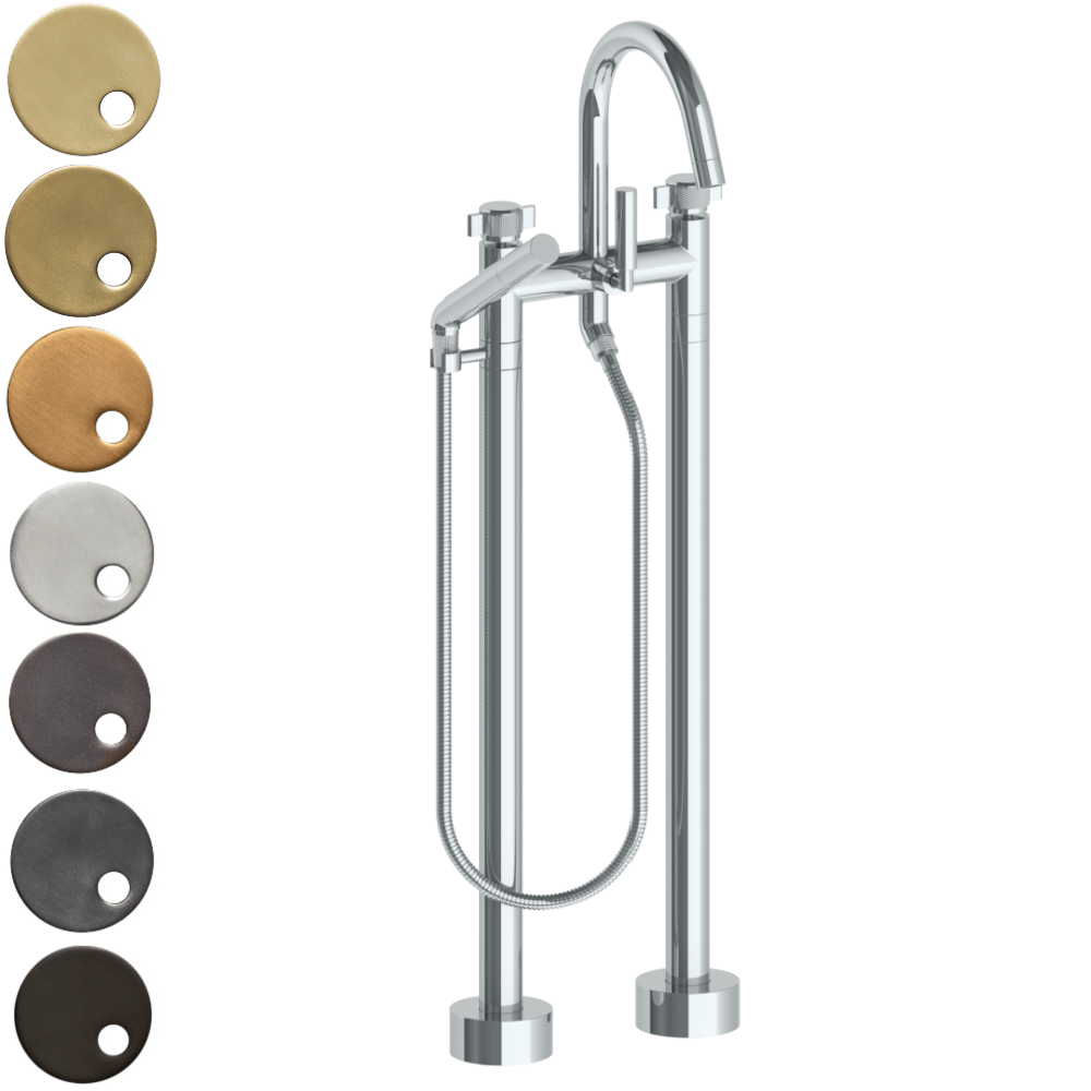 The Watermark Collection Freestanding Bath Fillers Polished Chrome The Watermark Collection Urbane Freestanding Bath Set with Slimline Hand Shower | Cooper Handle