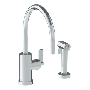 The Watermark Collection Kitchen Taps Polished Chrome The Watermark Collection London Monoblock Kitchen Mixer with Swan Spout & Seperate Pull Out Rinse Spray | Lever Handle