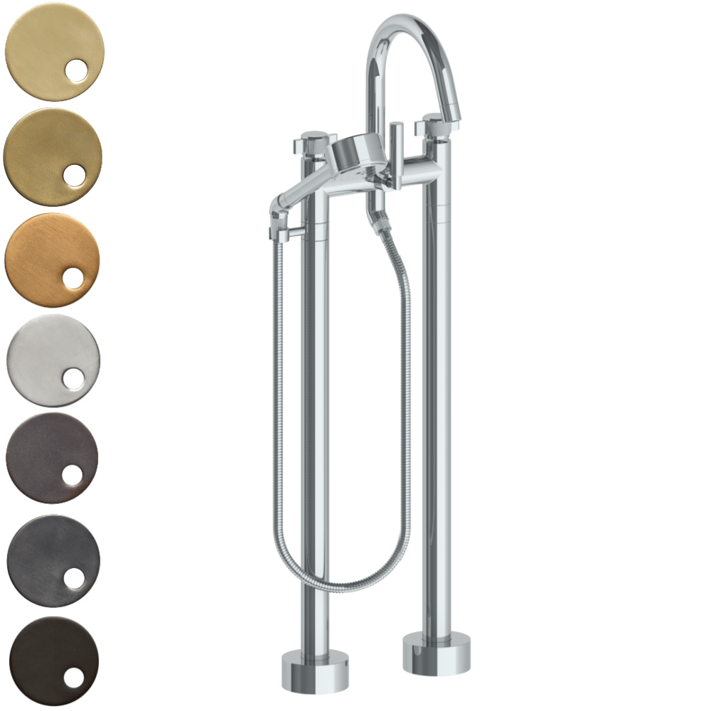 The Watermark Collection Freestanding Bath Fillers Polished Chrome The Watermark Collection Urbane Freestanding Bath Set with Volume Hand Shower | Cooper Handle