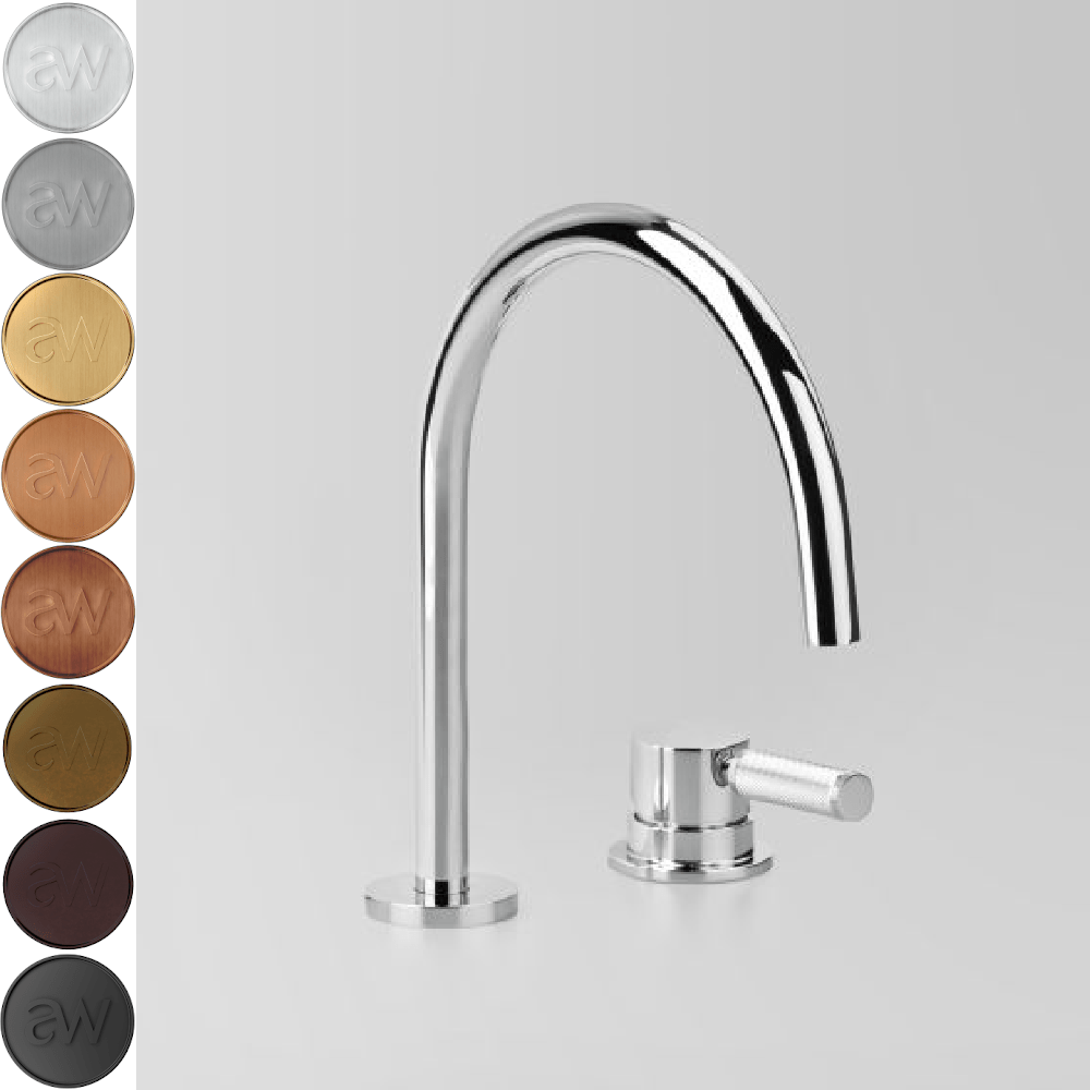 Astra Walker Kitchen Taps Astra Walker Knurled Icon + Lever Gooseneck Hob Mixer Set