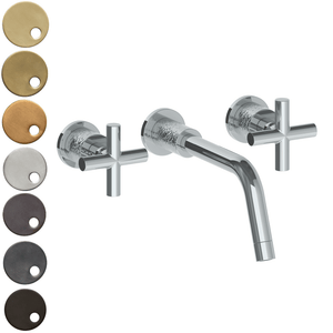 The Watermark Collection Basin Taps Polished Chrome The Watermark Collection Sense Wall Mounted 3 Hole Basin Set | Cross Handle