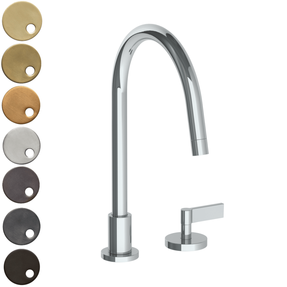 The Watermark Collection Kitchen Taps Polished Chrome The Watermark Collection London 2 Hole Kitchen Set with Swan Spout | Lever Handle