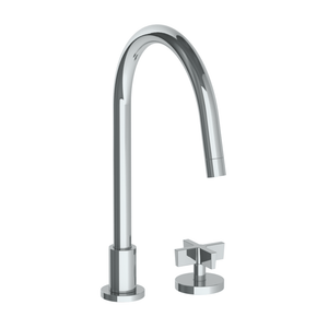 The Watermark Collection Kitchen Taps Polished Chrome The Watermark Collection London 2 Hole Kitchen Set with Swan Spout | Cross Handle