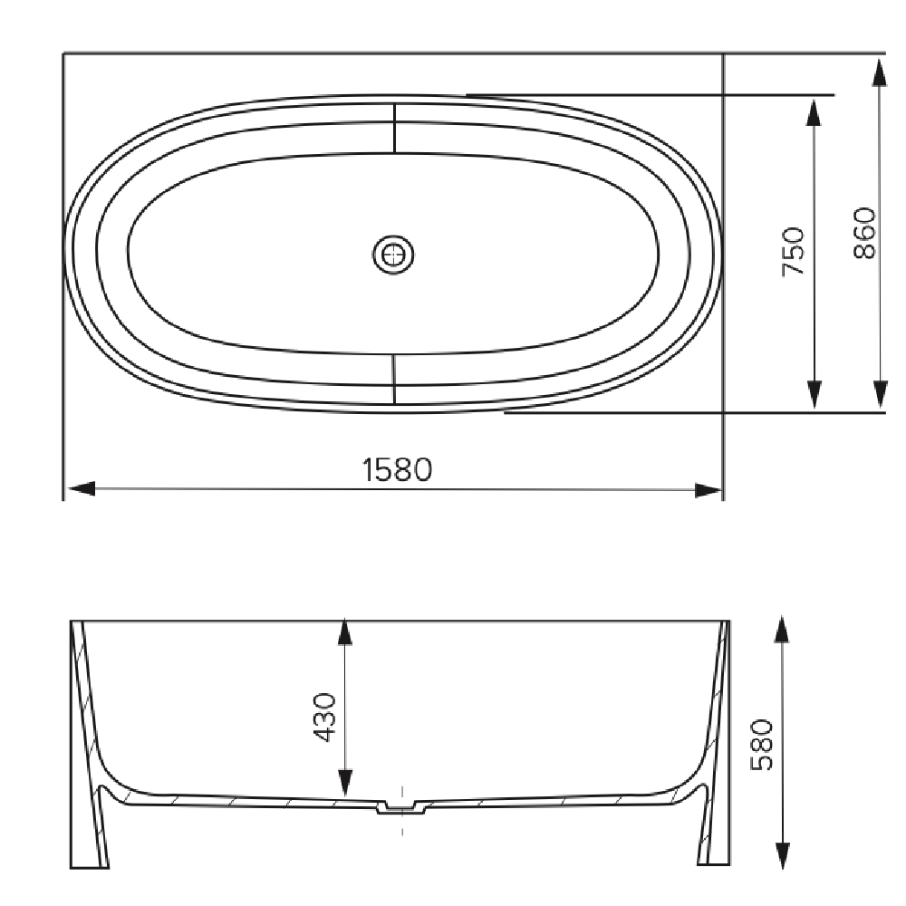 Newtech Bath Newtech Spencer Back to Wall Bath