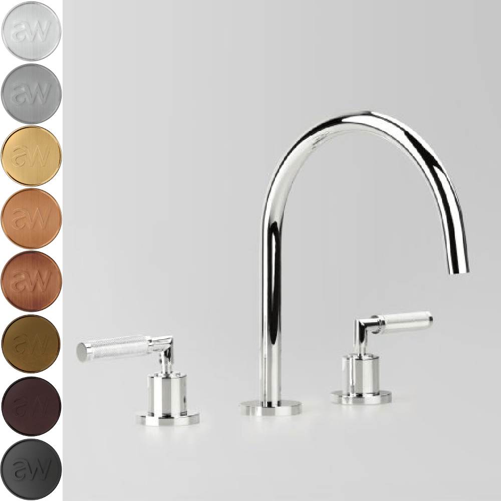 Astra Walker Kitchen Taps Astra Walker Knurled Icon + Lever Gooseneck Hob Set