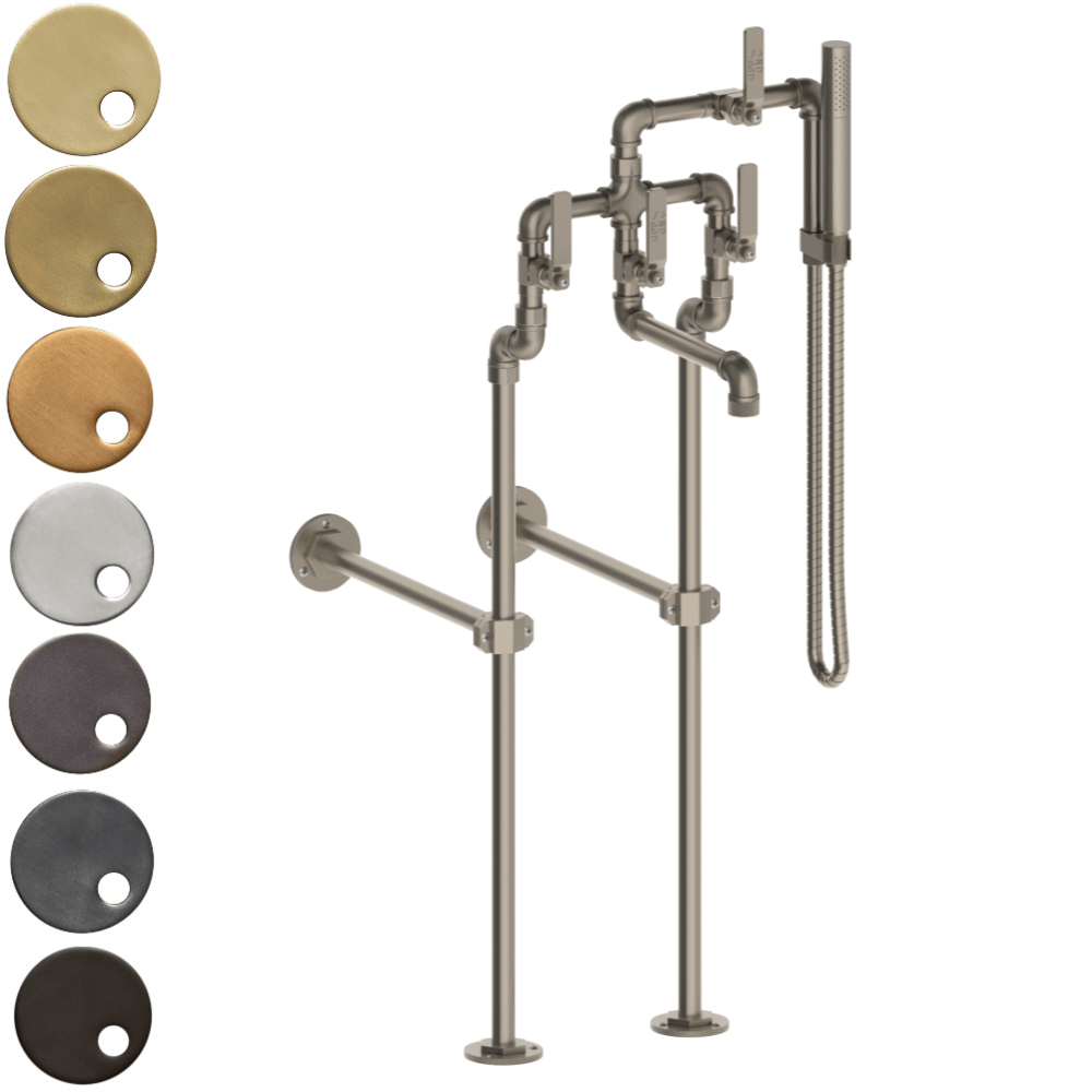 The Watermark Collection Freestanding Bath Fillers Polished Chrome The Watermark Collection Elan Vital Freestanding Bath Set with Slimline Hand Shower