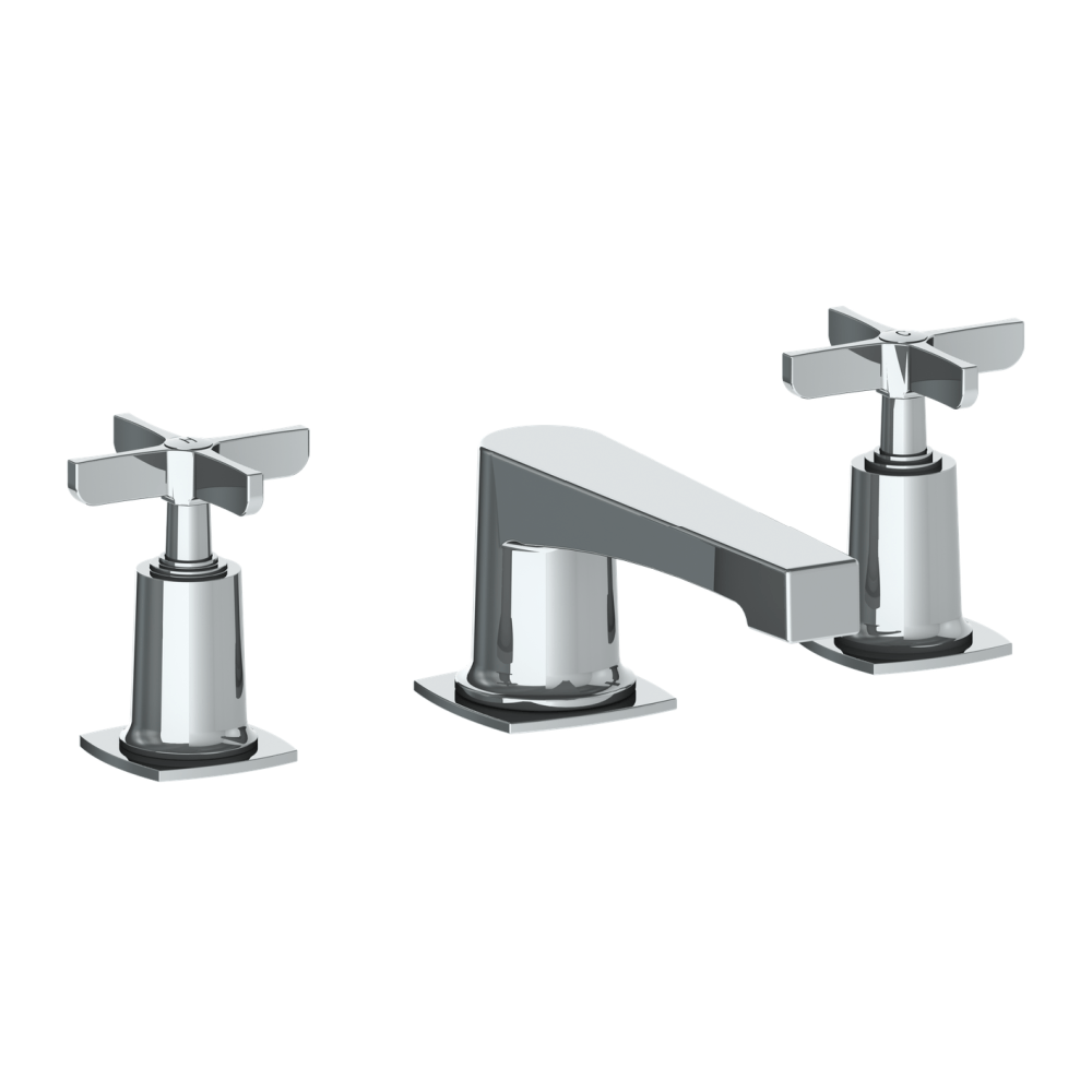 The Watermark Collection Basin Taps Polished Chrome The Watermark Collection Highline 3 Hole Basin Set with Transitional Spout | Cross Handle