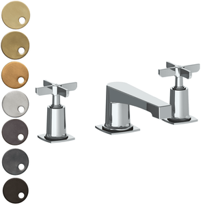 The Watermark Collection Basin Taps Polished Chrome The Watermark Collection Highline 3 Hole Basin Set with Transitional Spout | Cross Handle