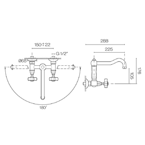 Plumbline Basin Taps Nicolazzi Regal Wall Mount Swivel Mixer