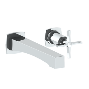 The Watermark Collection Basin Taps Polished Chrome The Watermark Collection Highline Wall Mounted 2 Hole Basin Set with Transitional Spout | Cross Handle