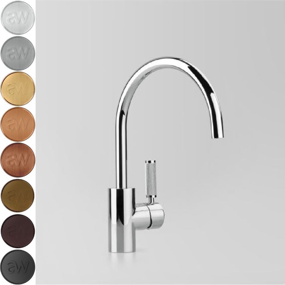 Astra Walker Kitchen Taps Astra Walker Knurled Icon + Lever Gooseneck Sink Mixer