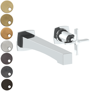 The Watermark Collection Basin Taps Polished Chrome The Watermark Collection Highline Wall Mounted 2 Hole Basin Set with Transitional Spout | Cross Handle