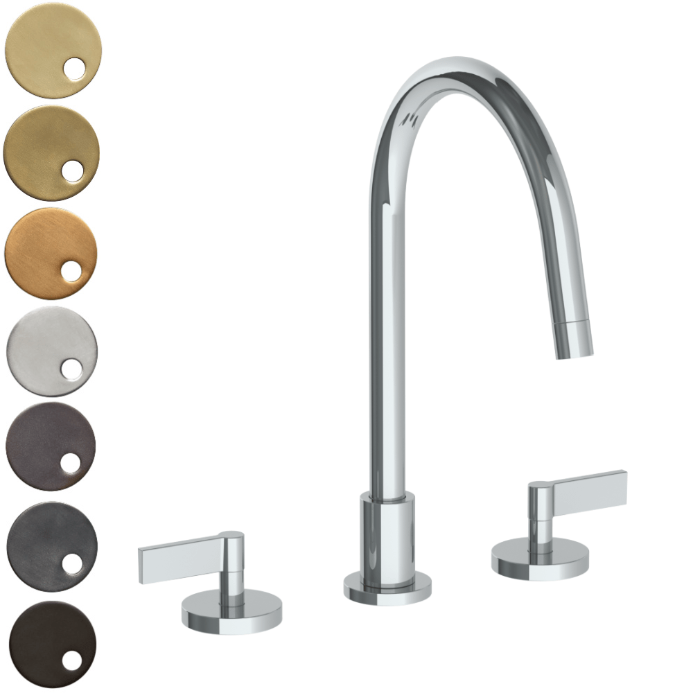 The Watermark Collection Kitchen Taps Polished Chrome The Watermark Collection London 3 Hole Kitchen Set with Swan Spout | Lever Handle