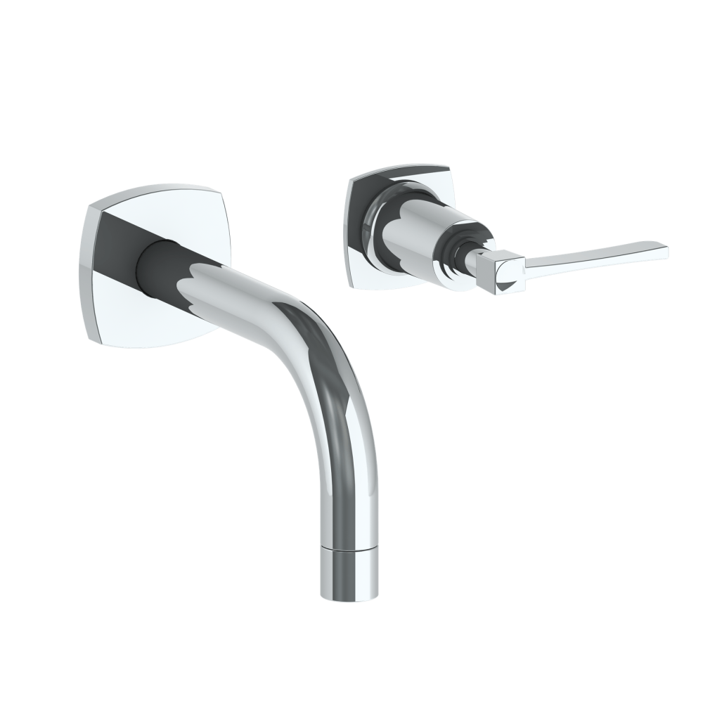 The Watermark Collection Basin Taps Polished Chrome The Watermark Collection Highline Wall Mounted 2 Hole Basin Set with 142mm Smooth Spout | Lever Handle